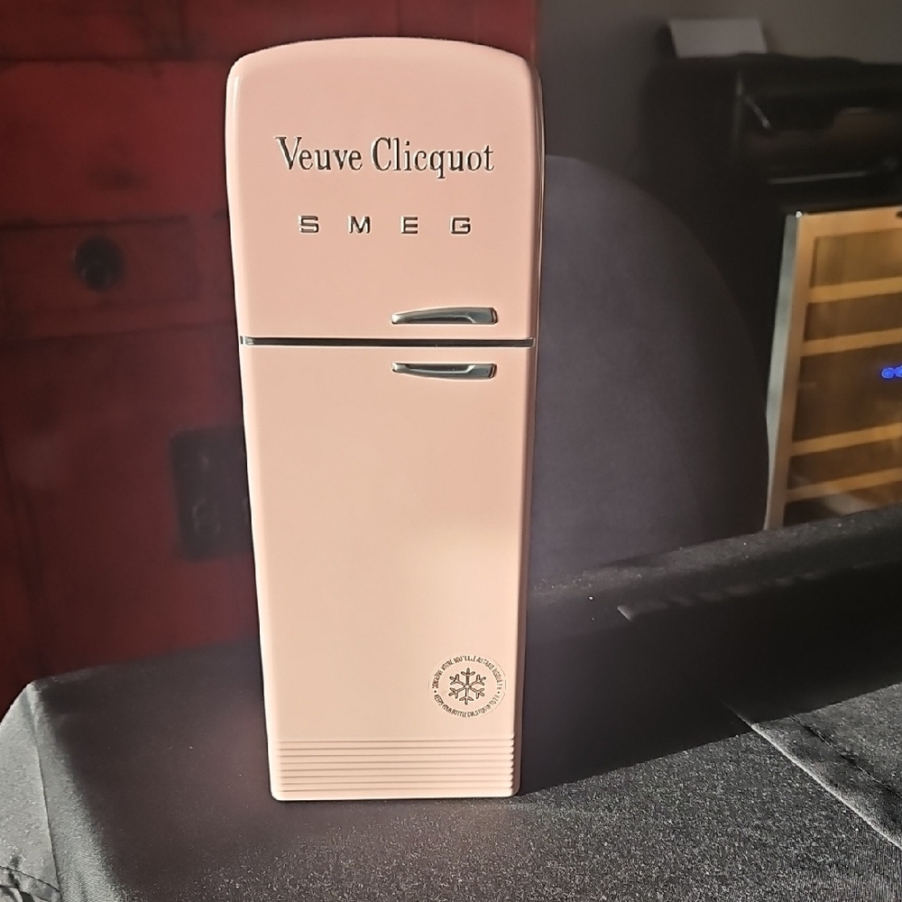 Veuve Clicquot Smeg Mini Fridge in Pink